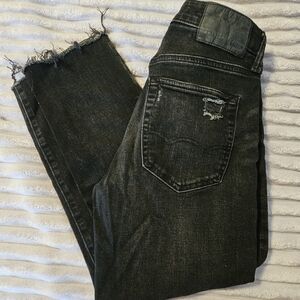 American Eagle Black Distressed Jeans